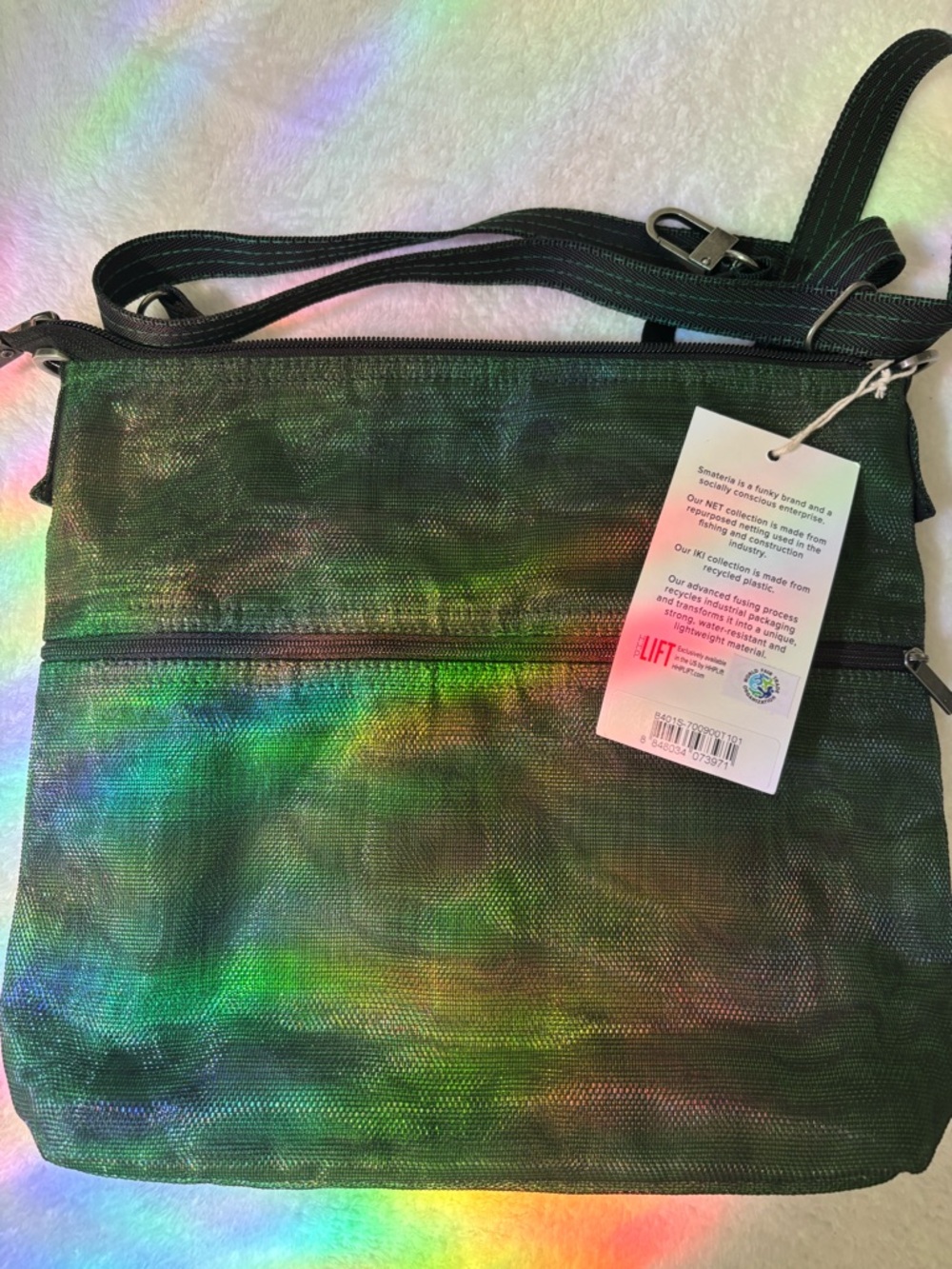 Lift Smateria flat crossbody bag  forest green, new - Picture 2 of 10